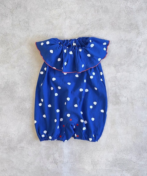 HOGAN RANCH WEAR（ホーガンランチウエア）の「フリルカラーベビーサロペット（70～80cm）（サロペット/オーバーオール・キッズ・ミント/ブルー/オフホワイト・80/70）」の3枚目の写真