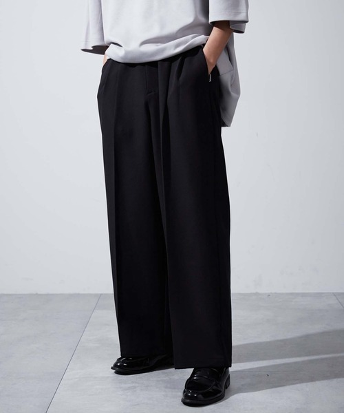 WEGO（ウィゴー）の「WEGO/スーパーバギーSLACKS（スラックス・メンズ・ブラック/ライトベージュ/ダークグレー・SMALL/MEDIUM/LARGE）」の2枚目の写真