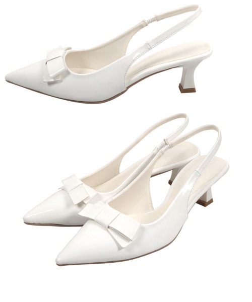 KOBE LETTUCE(コウベレタス)の「バックストラップリボンパンプス(パンプス・レディース・ブラック/オフホワイト/シルバー・L/LL/M/S)」の9枚目の写真