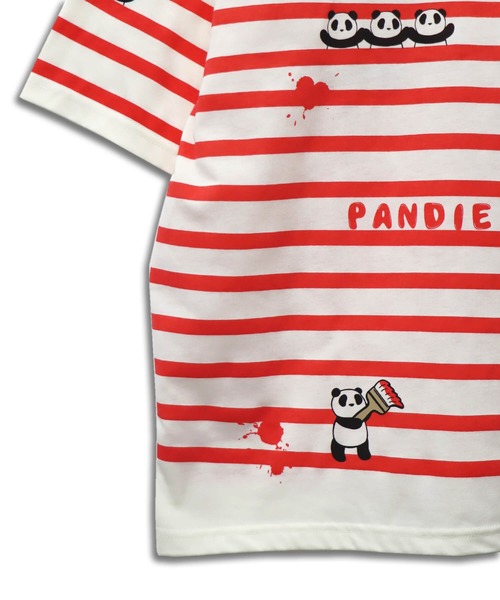 PANDIESTA(パンディエスタ)の「ペンキボーダーぬいぐるみ付きBIG Tシャツ(M2)(Tシャツ/カットソー・メンズ・チャコール/ホワイト×ネイビー/ホワイト×レッド・XL/L/M)」の20枚目の写真