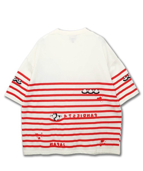 PANDIESTA(パンディエスタ)の「ペンキボーダーぬいぐるみ付きBIG Tシャツ(M2)(Tシャツ/カットソー・メンズ・チャコール/ホワイト×ネイビー/ホワイト×レッド・XL/L/M)」の22枚目の写真