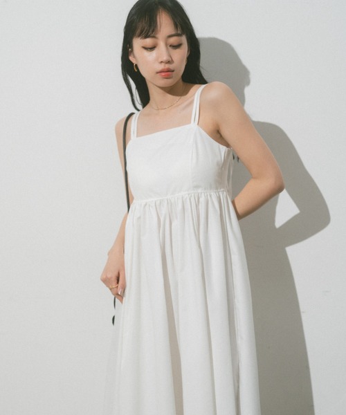 VANNIE U（ヴァニーユー）の「ダブルストラップギャザーボリュームキャミワンピース（ワンピース・レディース・ブラック/レッド/ベージュ/ホワイト・FREE）」の21枚目の写真