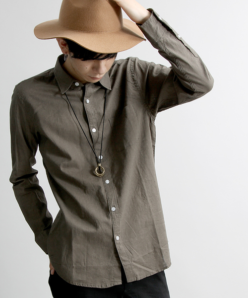 WEGO(ウィゴー)の「WEGO/コットンリネンシャツ(シャツ/ブラウス・メンズ・ブルー/カーキ/ネイビー/ホワイト・SMALL/MEDIUM/LARGE)」の3枚目の写真