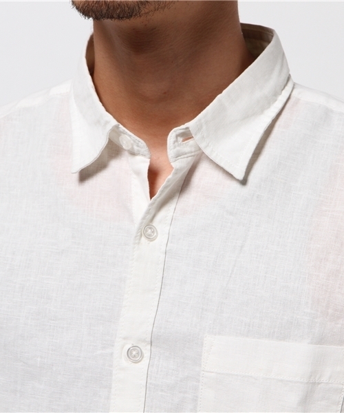 WEGO(ウィゴー)の「WEGO/コットンリネンシャツ(シャツ/ブラウス・メンズ・ブルー/カーキ/ネイビー/ホワイト・SMALL/MEDIUM/LARGE)」の8枚目の写真