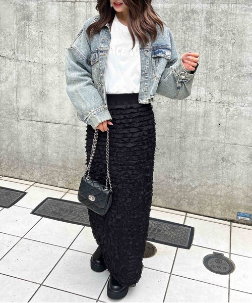 INGNI（イング）の「裾カットオフクロップド丈Gジャン（デニム