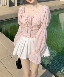Miniministore（ミニミニストア）の「シャーリングブラウス韓国ショートトップス（シャツ/ブラウス）」