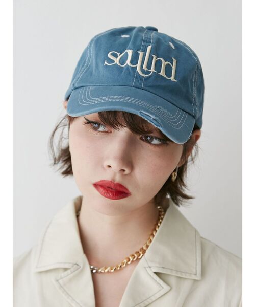 jouetie（ジュエティ）の「ヴィンテージライクダメージロゴキャップ（キャップ・レディース・ブラック/ブルー・FREE）」の5枚目の写真