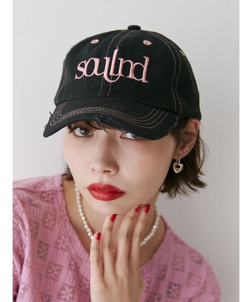 jouetie（ジュエティ）の「ヴィンテージライクダメージロゴキャップ（キャップ・レディース・ブラック/ブルー・FREE）」の7枚目の写真