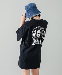 X-girl | CIRCLE BACKGROUND FACE LOGO S/S BIG TEE DRESS(ワンピース)