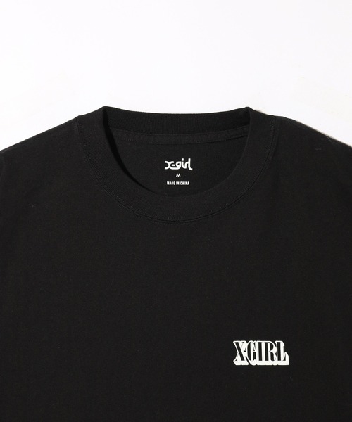 X-girl（エックスガール）の「CIRCLE BACKGROUND FACE LOGO S/S BIG TEE DRESS（ワンピース・レディース・ブラック/ホワイト・S/M）」の5枚目の写真