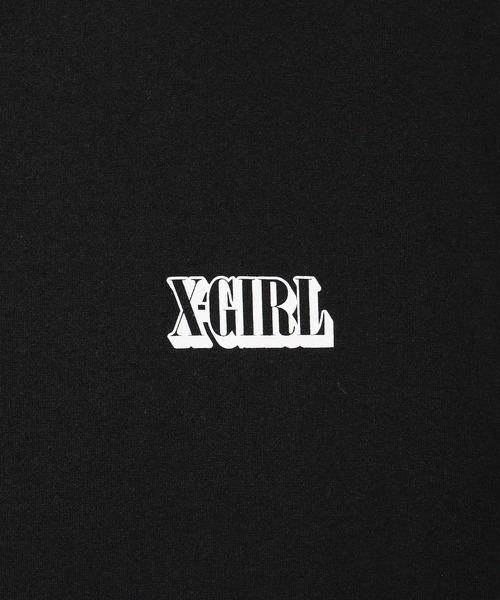 X-girl（エックスガール）の「CIRCLE BACKGROUND FACE LOGO S/S BIG TEE DRESS（ワンピース・レディース・ブラック/ホワイト・S/M）」の6枚目の写真