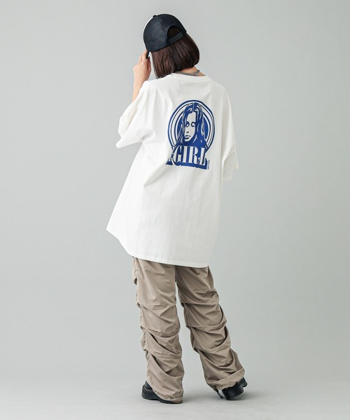 X-girl（エックスガール）の「CIRCLE BACKGROUND FACE LOGO S/S BIG TEE DRESS（ワンピース・レディース・ブラック/ホワイト・S/M）」の18枚目の写真