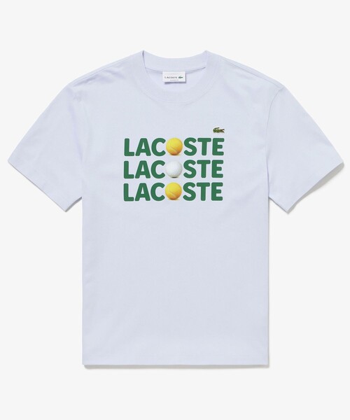LACOSTE/バーシティグラフィックプリントクルーネックTシャツ セール】 バーシティグラフィックプリントクルーネックTシャツ