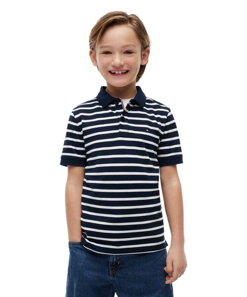 TOMMY HILFIGER(トミーヒルフィガー)の「BOYS フラッグロゴポロシャツ(ポロシャツ・キッズ・イエロー/ホワイト/ブルー/ネイビー/ブルー系その他/ブルー系その他2・130cm/140cm/150cm/160cm)」の5枚目の写真