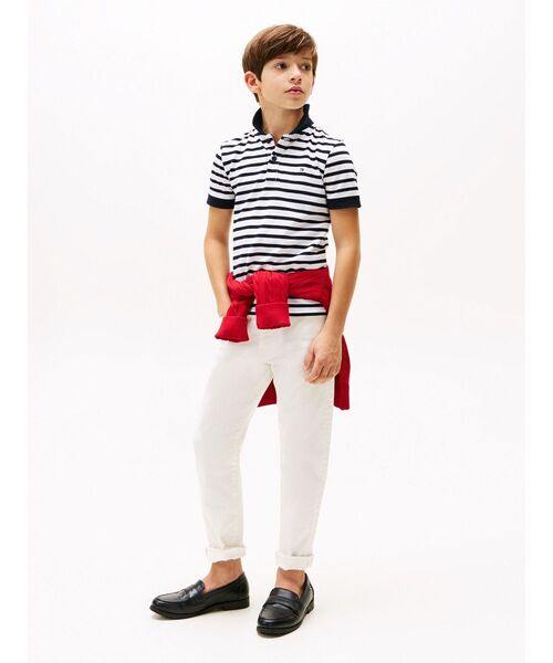 TOMMY HILFIGER（トミーヒルフィガー）の「BOYS フラッグロゴポロシャツ（ポロシャツ・キッズ・イエロー/ホワイト/ブルー/ネイビー・130cm/140cm/150cm/160cm）」の14枚目の写真