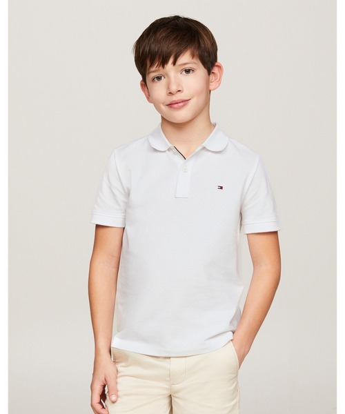 TOMMY HILFIGER（トミーヒルフィガー）の「BOYS フラッグロゴポロシャツ（ポロシャツ・キッズ・イエロー/ホワイト/ブルー/ネイビー・130cm/140cm/150cm/160cm）」の2枚目の写真