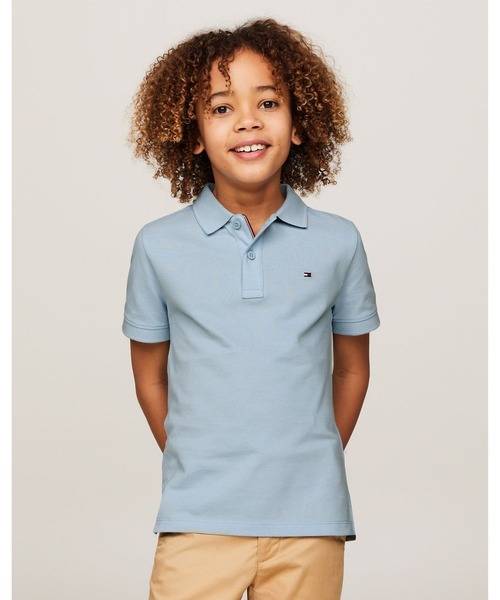 TOMMY HILFIGER（トミーヒルフィガー）の「BOYS フラッグロゴポロシャツ（ポロシャツ・キッズ・イエロー/ホワイト/ブルー/ネイビー・130cm/140cm/150cm/160cm）」の3枚目の写真