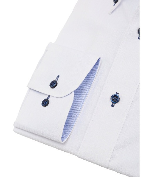 TAKA-Q（タカキュー）の「タカキュー 形態安定 吸水速乾 ボタンダウン ビジネスドレス長袖シャツ（シャツ/ブラウス・メンズ・ホワイト・首回り41cm-裄丈82cm/首回り43cm-裄丈82cm/首回り43cm-裄丈86cm/首回り39cm-裄丈84cm/首回り41cm-裄丈86cm/首回り37cm-裄丈80cm/首回り39cm-裄丈80cm/首回り45cm-裄丈86cm）」の5枚目の写真