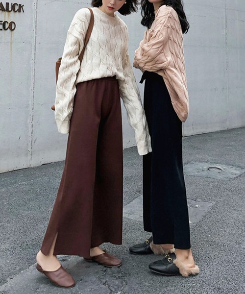 aimoha(アイモハ)の「ニットロング丈ズボン(その他パンツ・レディース・ブラック/チョコ・FREE)」の14枚目の写真