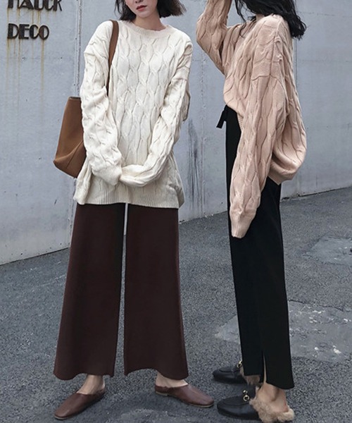 aimoha(アイモハ)の「ニットロング丈ズボン(その他パンツ・レディース・ブラック/チョコ・FREE)」の15枚目の写真