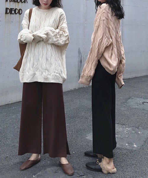 aimoha(アイモハ)の「ニットロング丈ズボン(その他パンツ・レディース・ブラック/チョコ・FREE)」の17枚目の写真