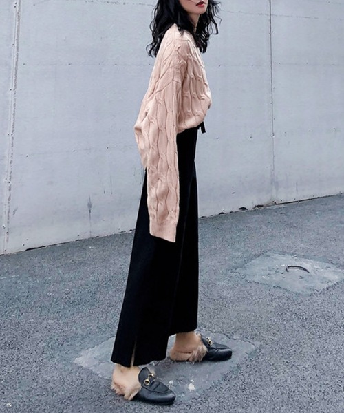 aimoha(アイモハ)の「ニットロング丈ズボン(その他パンツ・レディース・ブラック/チョコ・FREE)」の10枚目の写真