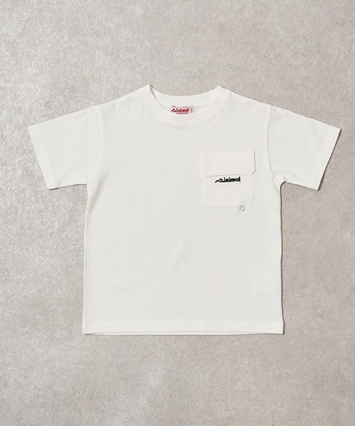minimal(ミニマル)の「【撥水】ワンポイントポケットTシャツ(Tシャツ/カットソー・キッズ・サックスブルー/ライトピンク/カーキ/ホワイト・110cm/130cm/140cm/100cm/120cm)」の2枚目の写真
