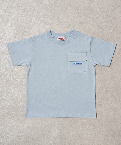 minimal(ミニマル)の「【撥水】ワンポイントポケットTシャツ(Tシャツ/カットソー・キッズ・サックスブルー/ライトピンク/カーキ/ホワイト・110cm/130cm/140cm/100cm/120cm)」の4枚目の写真