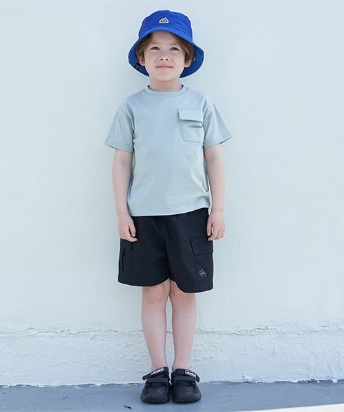 minimal(ミニマル)の「【撥水】ワンポイントポケットTシャツ(Tシャツ/カットソー・キッズ・サックスブルー/ライトピンク/カーキ/ホワイト・110cm/130cm/140cm/100cm/120cm)」の6枚目の写真