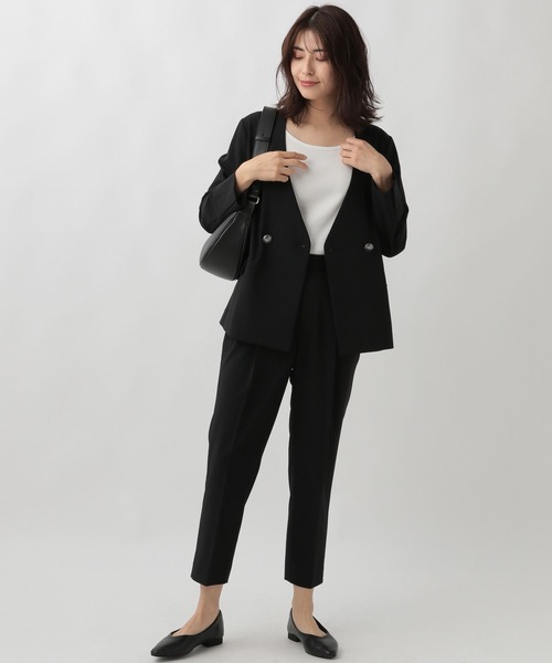 Elura(エルーラ)の「夏ラクWジャケット/107176(ノーカラージャケット・レディース・ベージュ/ブラック・MEDIUM/LARGE)」の15枚目の写真