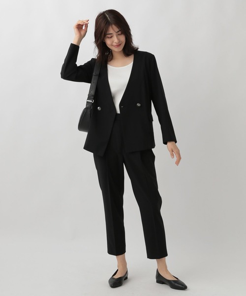 Elura(エルーラ)の「夏ラクWジャケット/107176(ノーカラージャケット・レディース・ベージュ/ブラック・MEDIUM/LARGE)」の16枚目の写真