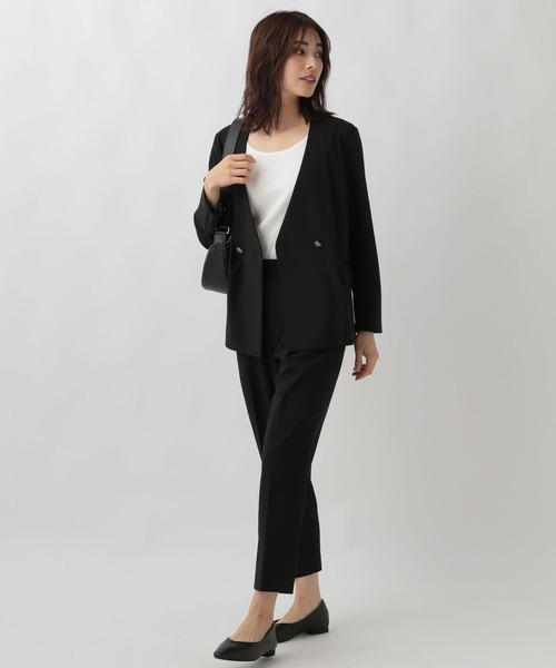 Elura(エルーラ)の「夏ラクWジャケット/107176(ノーカラージャケット・レディース・ベージュ/ブラック・MEDIUM/LARGE)」の18枚目の写真