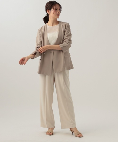 Elura(エルーラ)の「夏ラクWジャケット/107176(ノーカラージャケット・レディース・ベージュ/ブラック・MEDIUM/LARGE)」の21枚目の写真