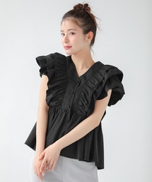 【ZOZOTOWN限定カラー】Vネックペプラムフリルブラウス