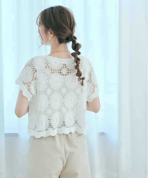 kirakiraShop(キラキラショップ)の「ショート丈 クロシェ編み カーディガン(ニット/セーター・レディース・ホワイト系3/アイボリー系1/アイボリー系3/アイボリー系2/ホワイト系2/ホワイト系1・FREE)」の19枚目の写真