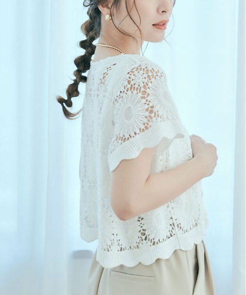 kirakiraShop(キラキラショップ)の「ショート丈 クロシェ編み カーディガン(ニット/セーター・レディース・ホワイト系3/アイボリー系1/アイボリー系3/アイボリー系2/ホワイト系2/ホワイト系1・FREE)」の22枚目の写真