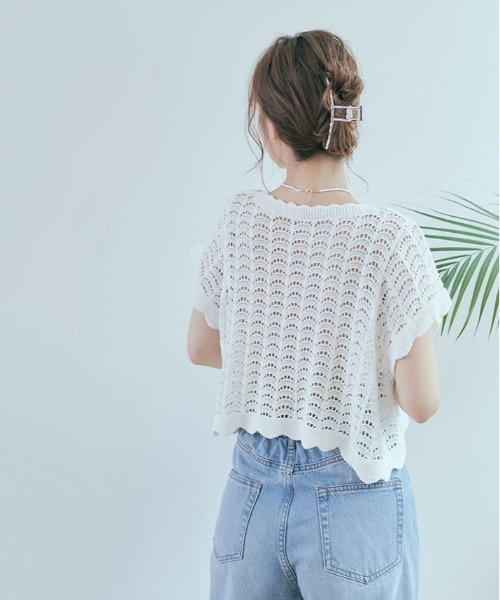 kirakiraShop(キラキラショップ)の「ショート丈 クロシェ編み カーディガン(ニット/セーター・レディース・ホワイト系3/アイボリー系1/アイボリー系3/アイボリー系2/ホワイト系2/ホワイト系1・FREE)」の16枚目の写真