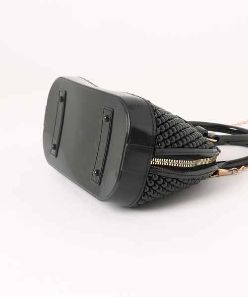 florist（フローリスト）の「2WAY ビーズバッグ風ラバーミニハンドバッグ/ショルダーバッグ（ハンドバッグ・レディース・グリーン/クリア/ピンク/ベージュ/ブラック/ホワイト・FREE）」の9枚目の写真