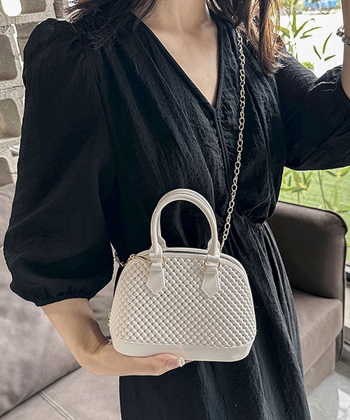 florist（フローリスト）の「2WAY ビーズバッグ風ラバーミニハンドバッグ/ショルダーバッグ（ハンドバッグ・レディース・グリーン/クリア/ピンク/ベージュ/ブラック/ホワイト・FREE）」の21枚目の写真