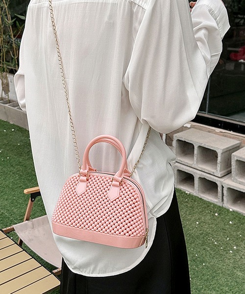 florist（フローリスト）の「2WAY ビーズバッグ風ラバーミニハンドバッグ/ショルダーバッグ（ハンドバッグ・レディース・グリーン/クリア/ピンク/ベージュ/ブラック/ホワイト・FREE）」の18枚目の写真