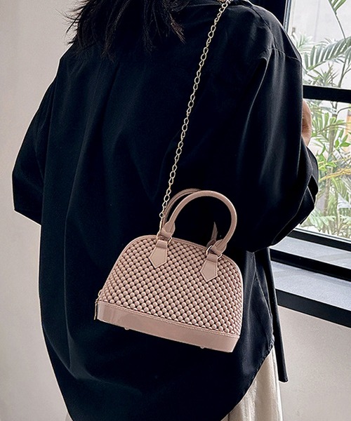 florist（フローリスト）の「2WAY ビーズバッグ風ラバーミニハンドバッグ/ショルダーバッグ（ハンドバッグ・レディース・グリーン/クリア/ピンク/ベージュ/ブラック/ホワイト・FREE）」の16枚目の写真