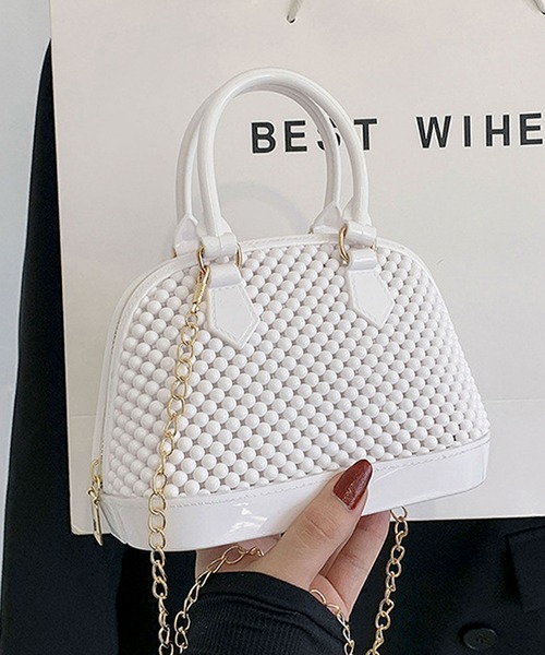 florist（フローリスト）の「2WAY ビーズバッグ風ラバーミニハンドバッグ/ショルダーバッグ（ハンドバッグ・レディース・グリーン/クリア/ピンク/ベージュ/ブラック/ホワイト・FREE）」の22枚目の写真