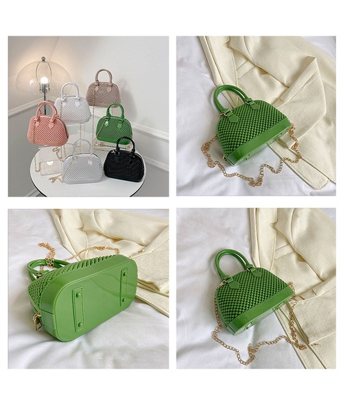 florist（フローリスト）の「2WAY ビーズバッグ風ラバーミニハンドバッグ/ショルダーバッグ（ハンドバッグ・レディース・グリーン/クリア/ピンク/ベージュ/ブラック/ホワイト・FREE）」の13枚目の写真