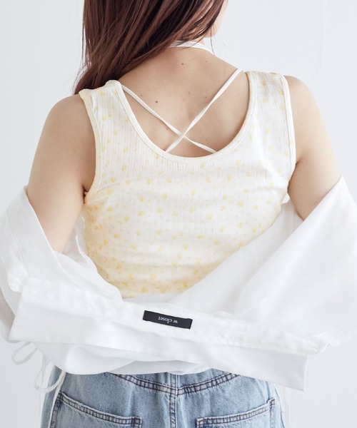 w closet(ダブルクローゼット)の「テレコレイヤード風タンクトップ(タンクトップ・レディース・チャコールグレー/オフホワイト/イエロー・FREE)」の17枚目の写真