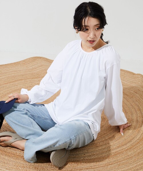 FREAK'S STORE（フリークスストア）の「限定展開　BILLABONG/ビラボン　別注 バック リボン ラッシュガード (水陸両用)（ラッシュガード・レディース・オフホワイト/ブラック/ベージュ・ﾌﾘ-）」の8枚目の写真