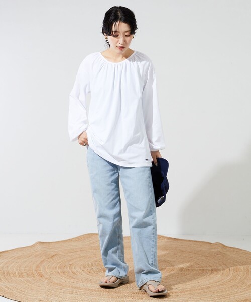 FREAK'S STORE（フリークスストア）の「限定展開　BILLABONG/ビラボン　別注 バック リボン ラッシュガード (水陸両用)（ラッシュガード・レディース・オフホワイト/ブラック/ベージュ・ﾌﾘ-）」の15枚目の写真