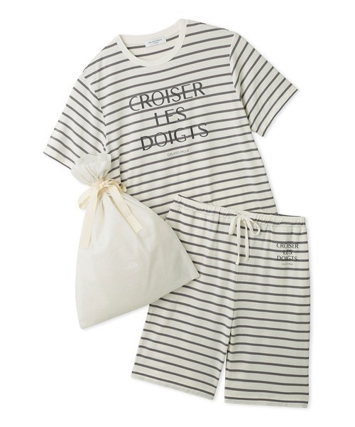 【ラッピング済み】【HOMME】レーヨンロゴＴシャツ＆ハーフパンツSET