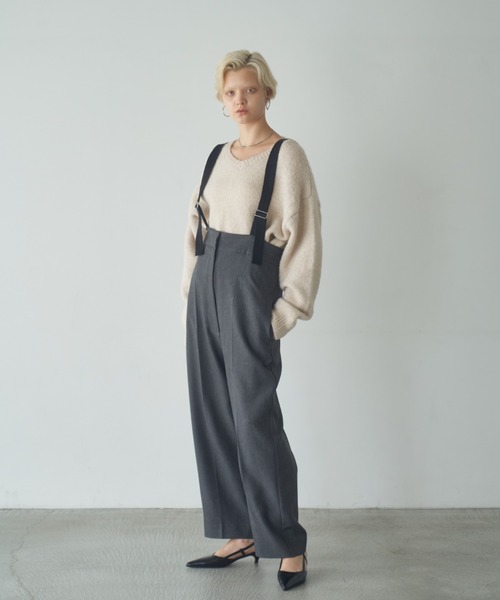 Happy John(ハッピージョン)の「wool blend v neck knit/ウールブレンドVネックニット(ニット/セーター・レディース・アイボリー/ブラック/グレー/レッド・FREE)」の16枚目の写真