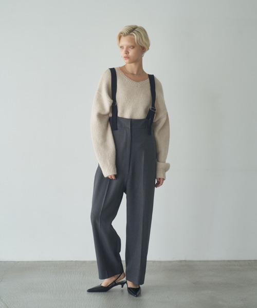 Happy John(ハッピージョン)の「wool blend v neck knit/ウールブレンドVネックニット(ニット/セーター・レディース・アイボリー/ブラック/グレー/レッド・FREE)」の17枚目の写真