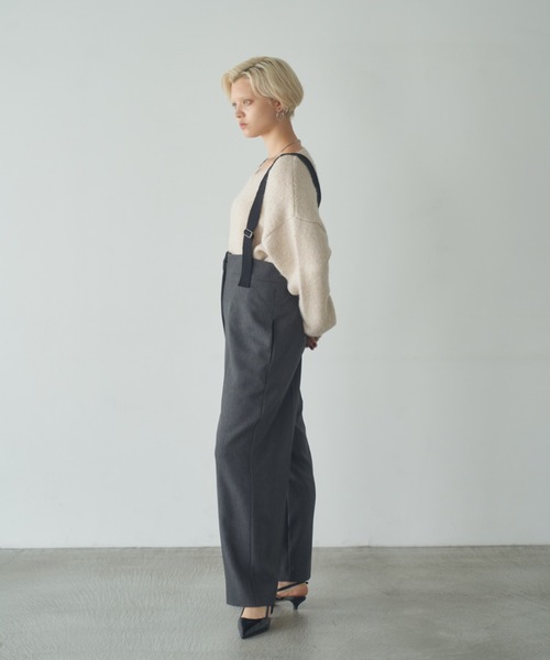 Happy John(ハッピージョン)の「wool blend v neck knit/ウールブレンドVネックニット(ニット/セーター・レディース・アイボリー/ブラック/グレー/レッド・FREE)」の18枚目の写真